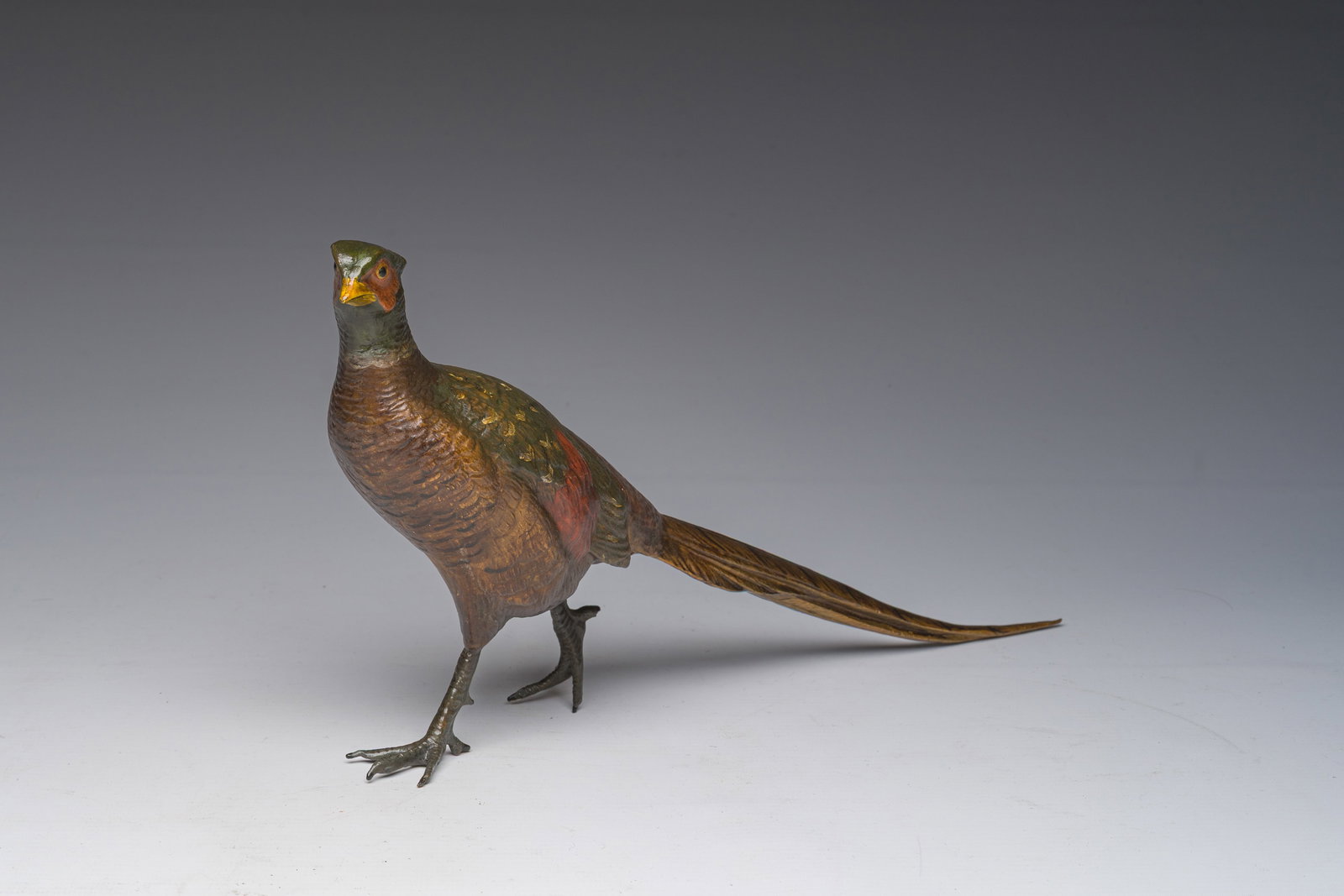 Illegibly signed: A Viennese polychrome cold painted bronze model of a pheasant, 19th/20th C. (1 of 9)
