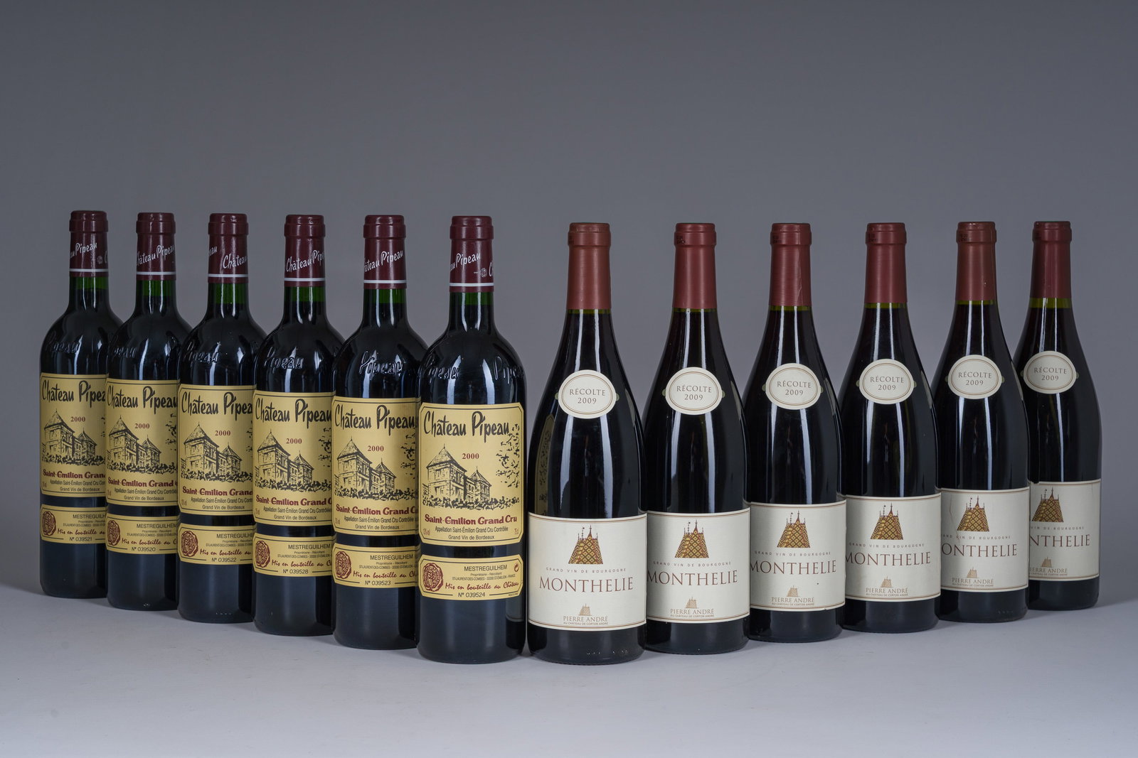 2000-2009 Château Pipeau and Monthelie, 12 bottles (1 of 8)