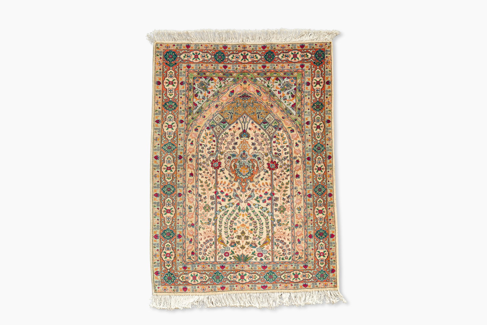 A Persian Tabriz carpet with floral decoration, Mahneb, wool on cotton, 20th C. (1 of 6)