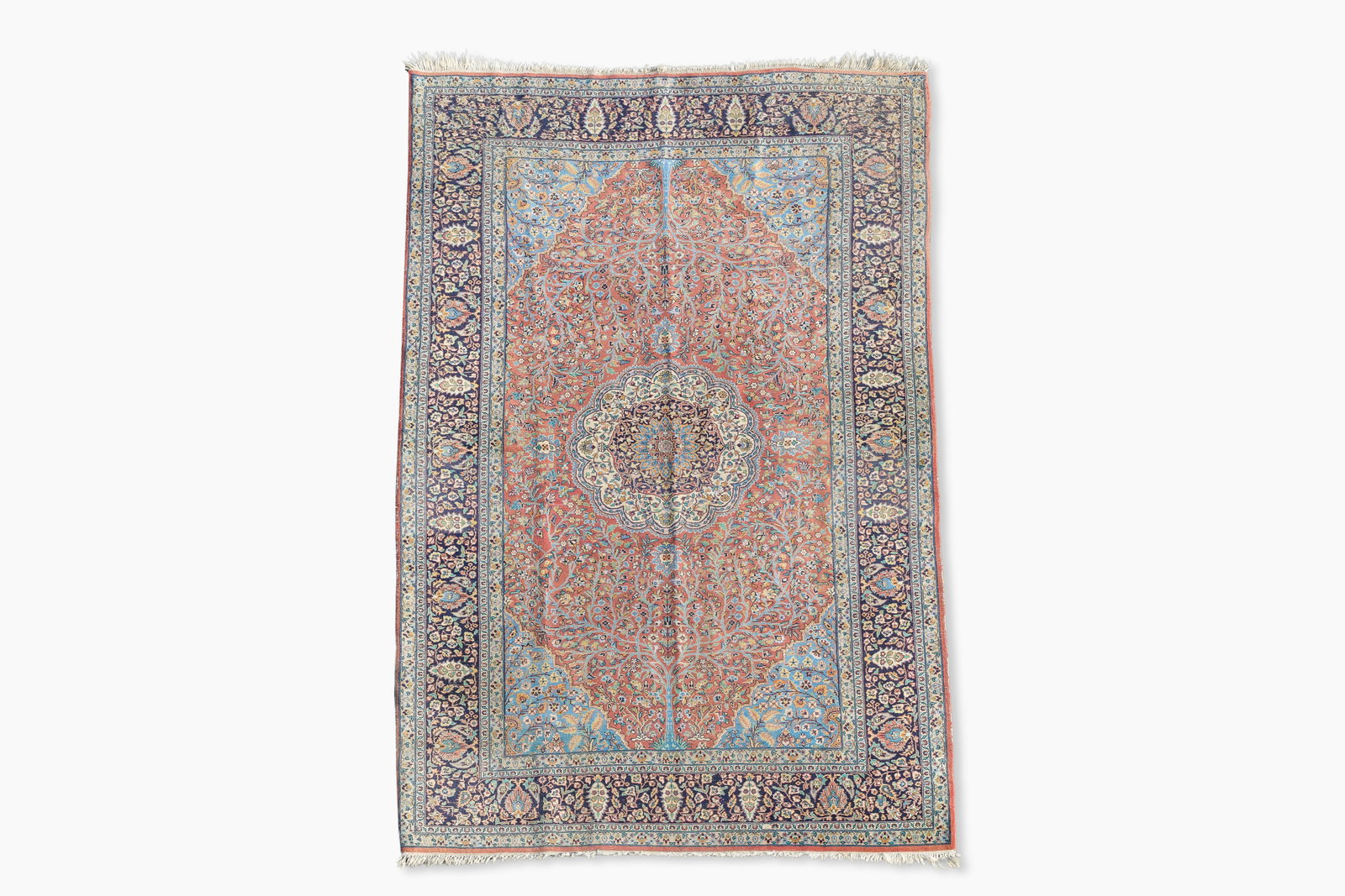 A Persian 'tree of life' Kashmir rug, wool on cotton, first half 20th C. (1 of 6)