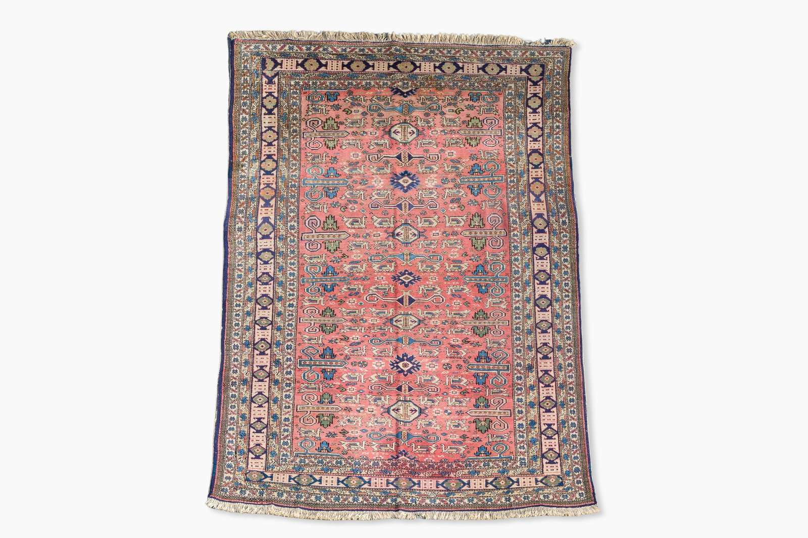 A Persian Ardebil rug with floral design, wool on cotton, mid 20th C. (1 of 5)