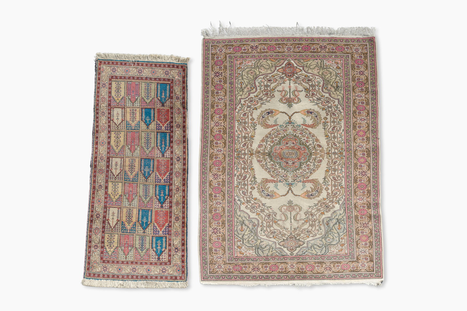 Two Turkish Kayseri rugs geometric and floral design, wool on cotton, 20th C. (1 of 7)