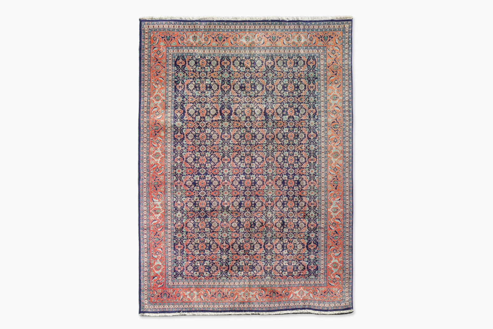 A Persian Tabriz rug with floral design, wool on cotton, 20th C. (1 of 6)