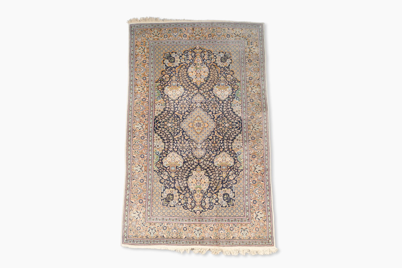 A Persian Kashmir rug with floral design, wool on cotton, 20th C. (1 of 6)