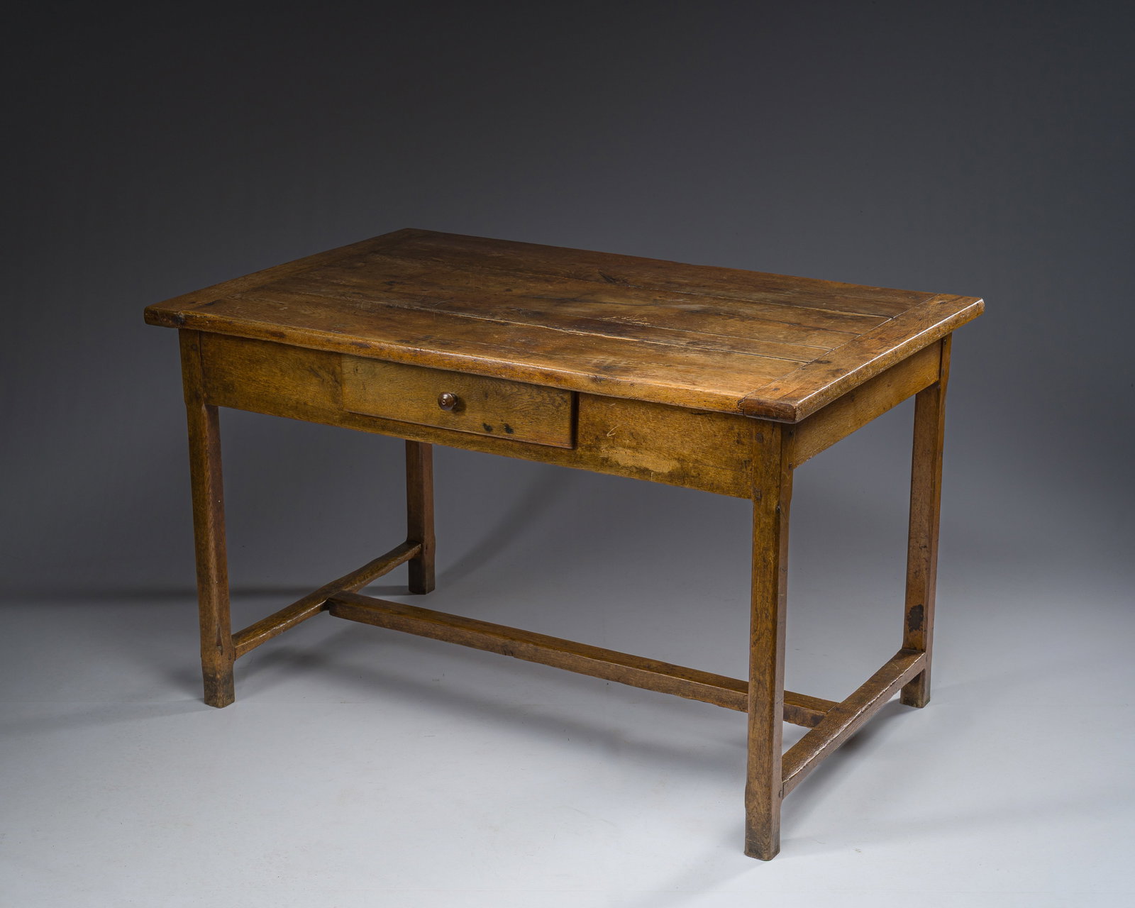 A French oak writing desk with a drawer, 18th C. (1 of 7)