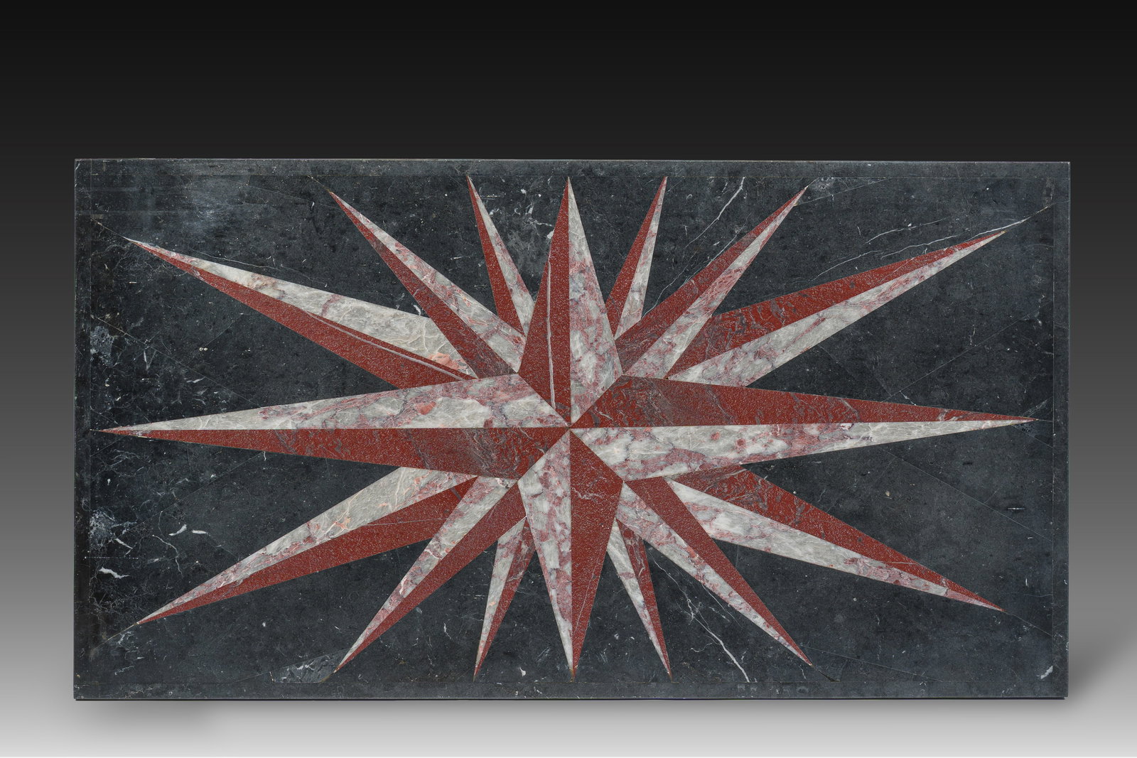 A rectangular Italian 'star' pietra dura table top, 20th C. (1 of 3)