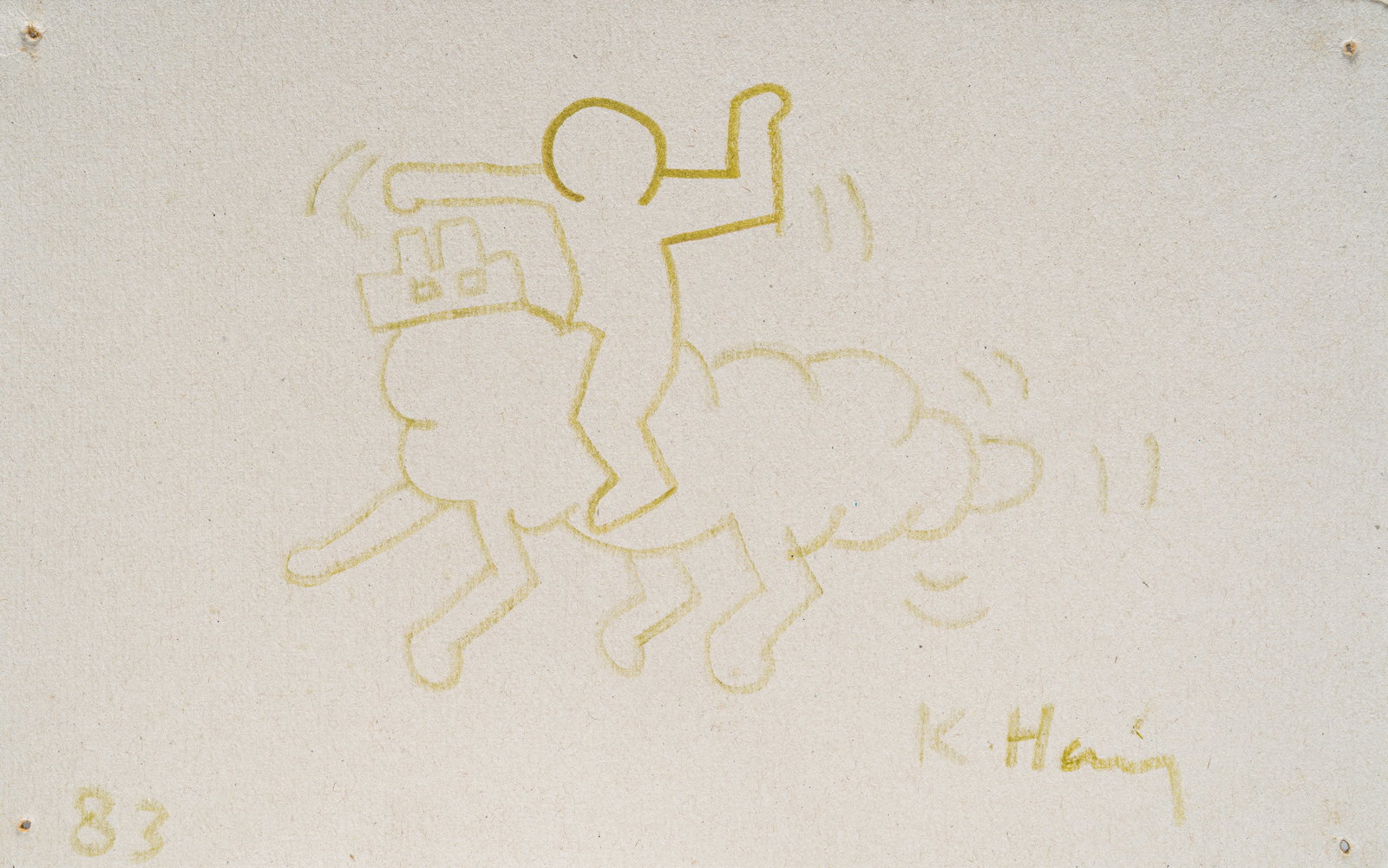Keith Haring (1958-1990): Untitled, felt pen on cardboard, dated (19)83 (1 of 5)