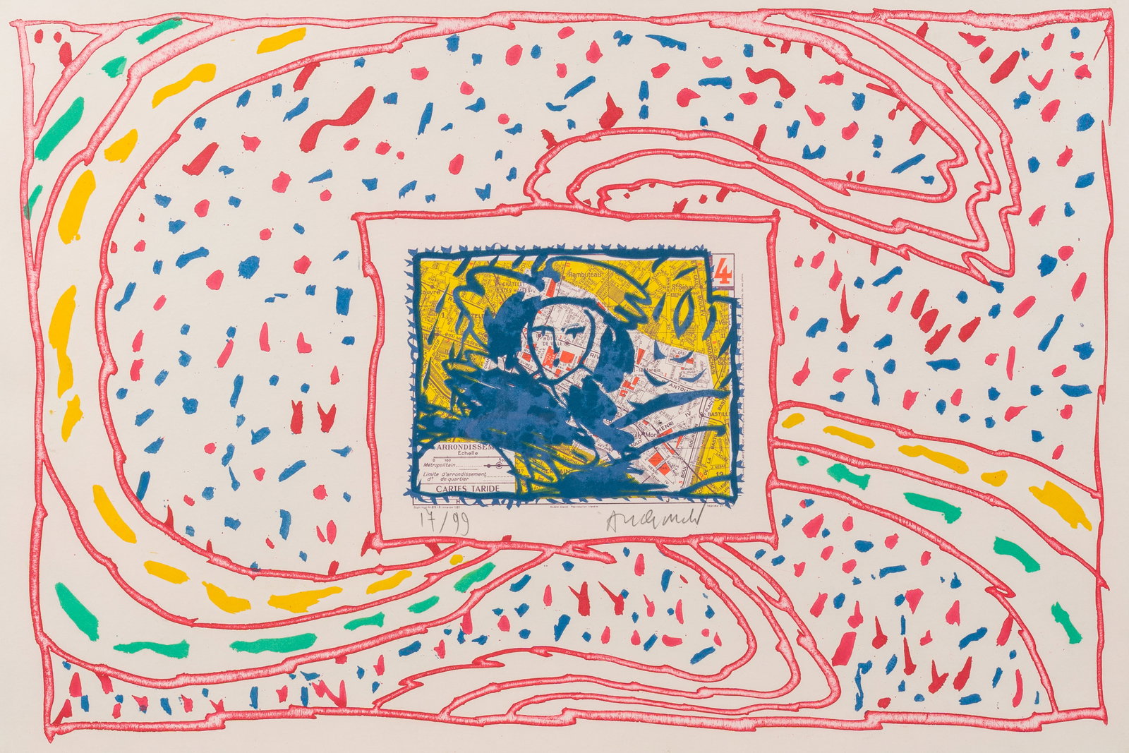 Pierre Alechinsky (1927): 'Dame Taride', etching and lithograph, ed. 17/99, (1990) (1 of 5)