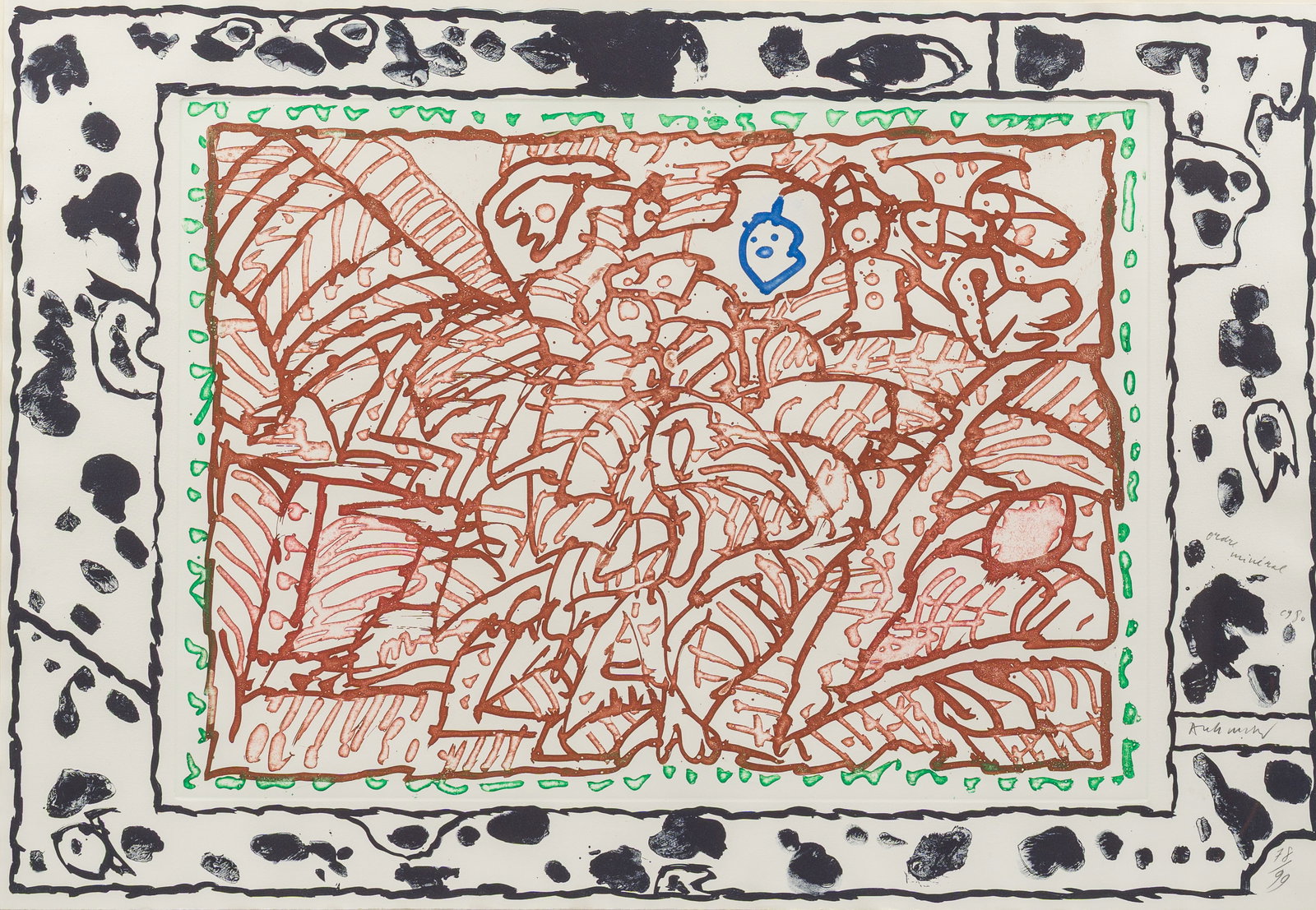 Pierre Alechinsky (1927): 'Ordre mineral', etching and aquatint, ed. 78/99, dated 1980 (1 of 5)