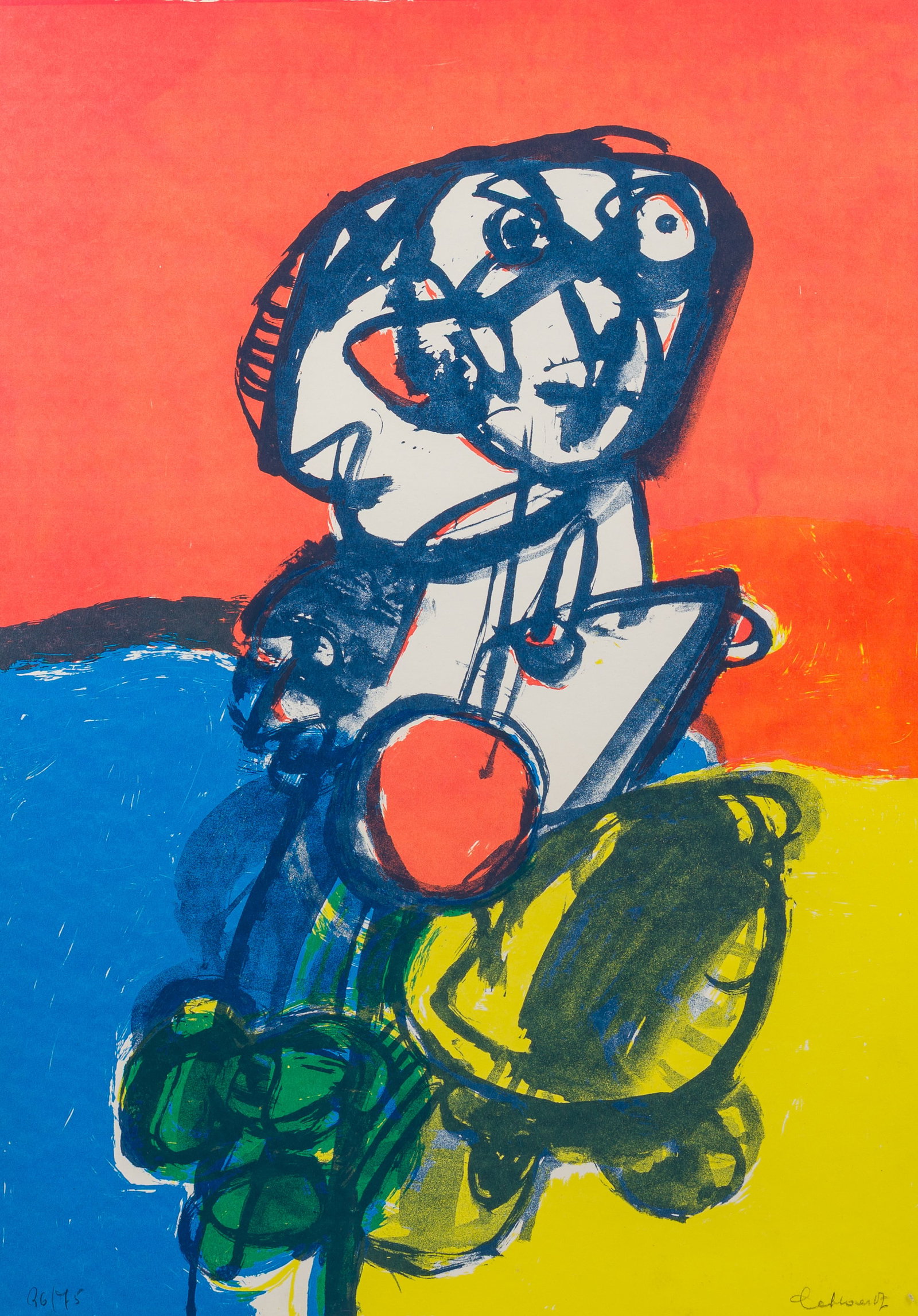 Jan Cobbaert (1909-1995): At the beach, lithograph in colours, ed. 36/75 (1 of 5)