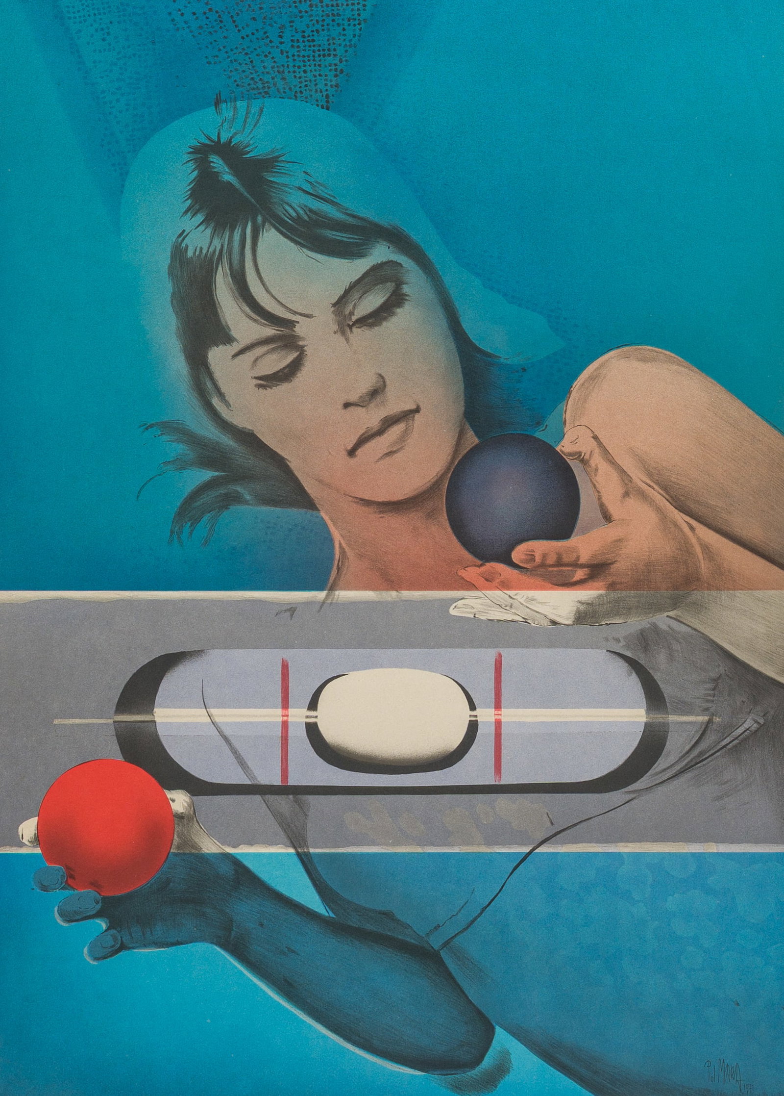 Pol Mara (1920-1998): Balancing on the equilibrium, lithograph in colours, ed. 241/325, dated (1971) (1 of 5)