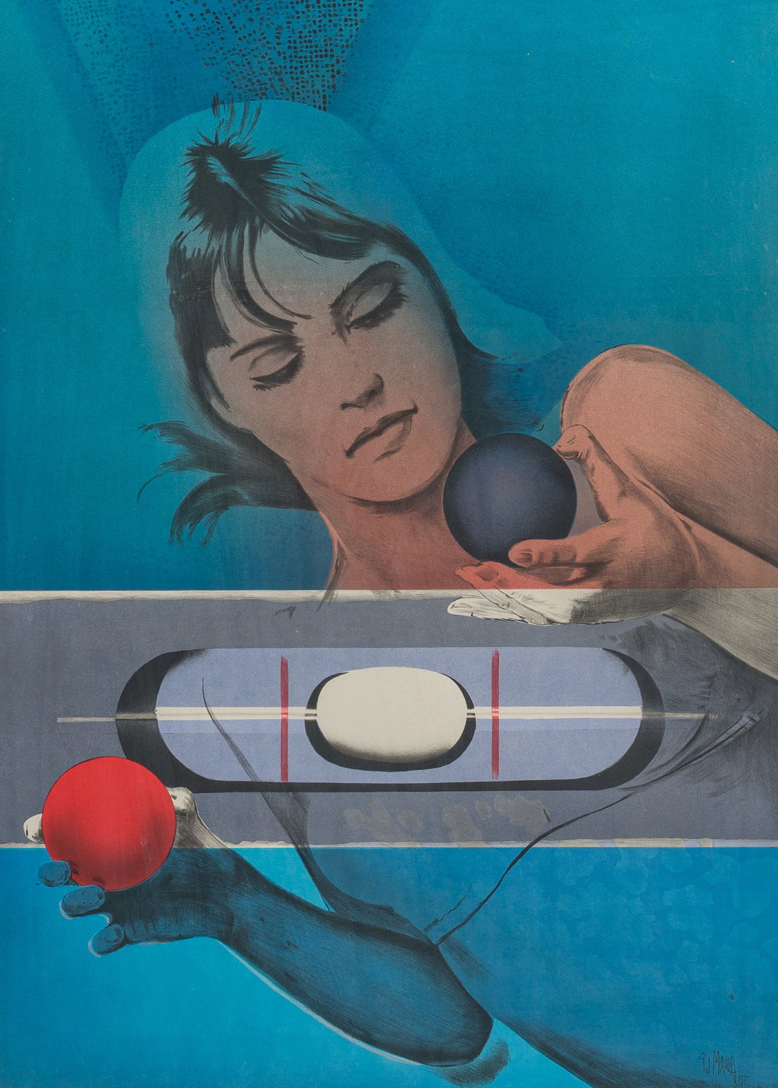 Pol Mara (1920-1998): Balancing on the equilibrium, lithograph in colours, ed. 243/325, dated (1971) (1 of 5)