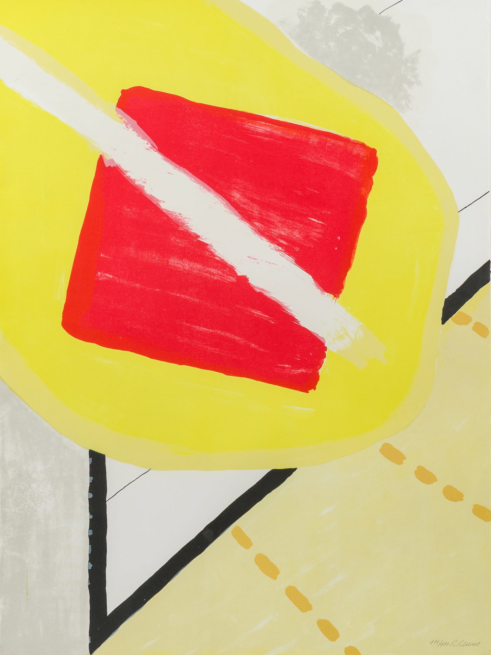 Roger Raveel (1921-2013): 'De schilderijenoptocht van 1978 te Machelen aan de Leie', lithograph in: Roger Raveel (1921-2013): 'De schilderijenoptocht van 1978 te Machelen aan de Leie', lithograph in colours, ed. 110/110, (1979) Work: 76 x 56 cm Frame: 93 x 73 cm Edited by the 'Vereniging voor het Mu