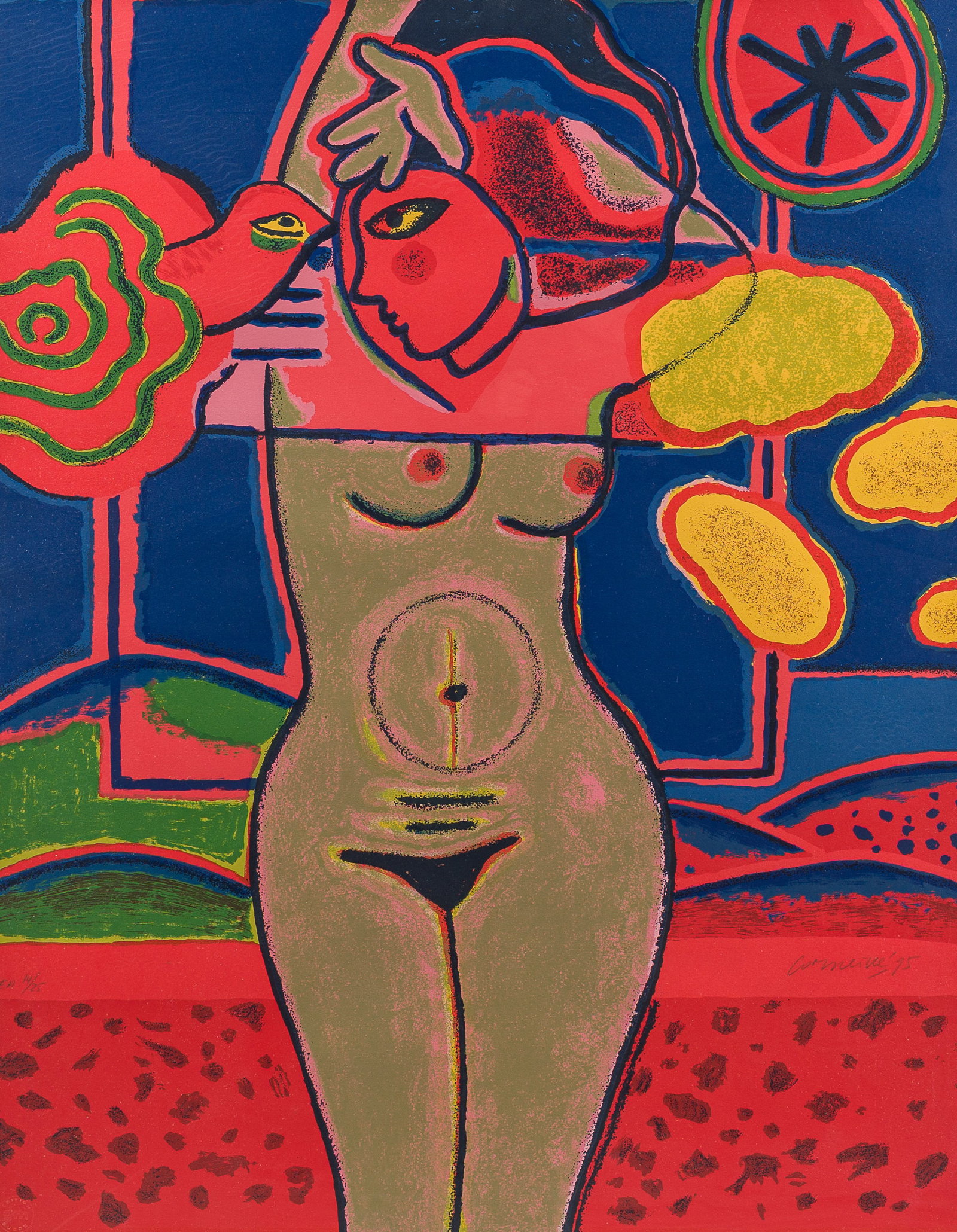 Guillaume Corneille van Beverloo (Corneille, 1922-2010): 'Fenetre ouverte sur le paysage', serigraph (1 of 6)