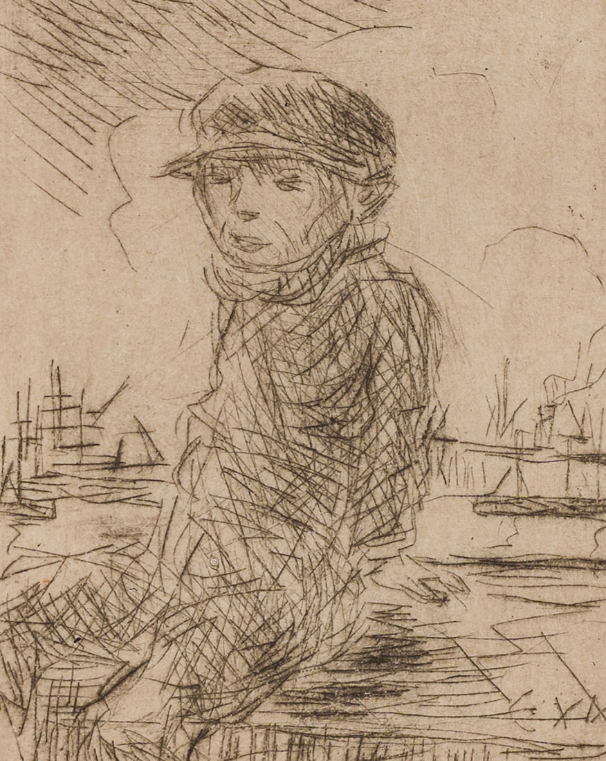 Eugeen Van Mieghem (1875-1930): 'Havenboefje', etching, ca. 1922 (1 of 5)