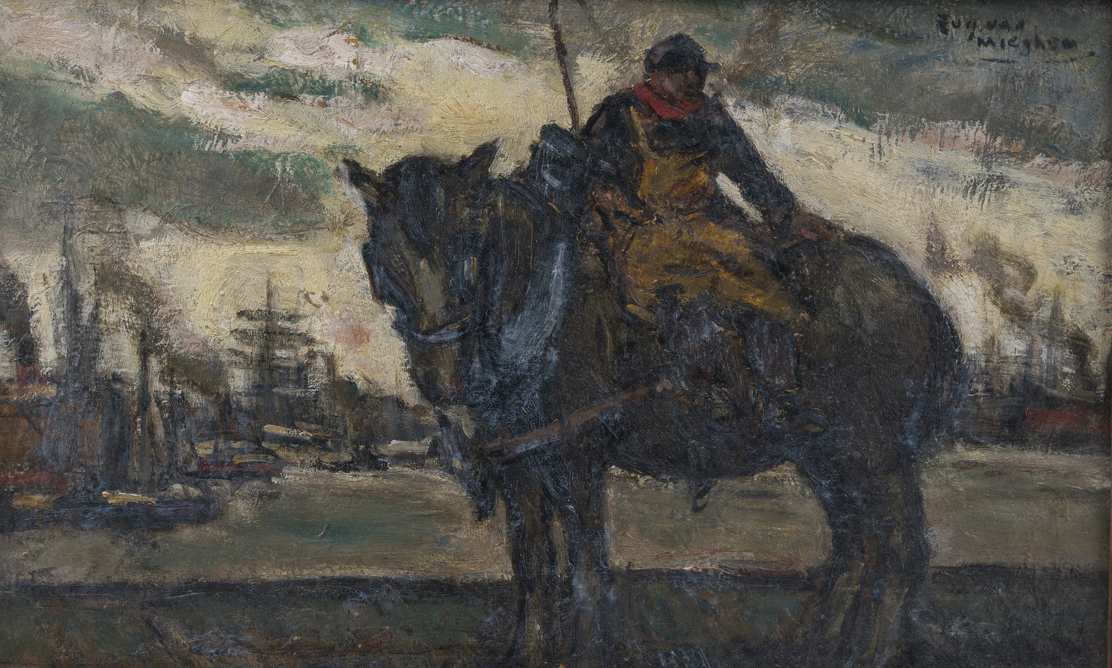 Eugeen Van Mieghem (1875-1930): 'Natiepaard', oil on board (1 of 5)