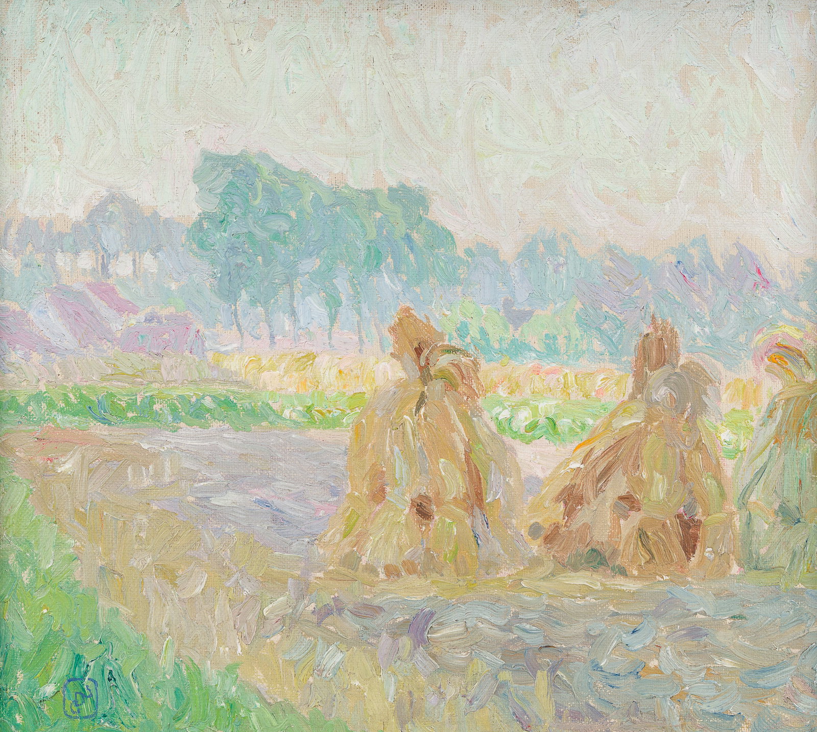 Gustave De Smet (1877-1943): Summer Landscape with haystacks, oil on canvas (1 of 6)