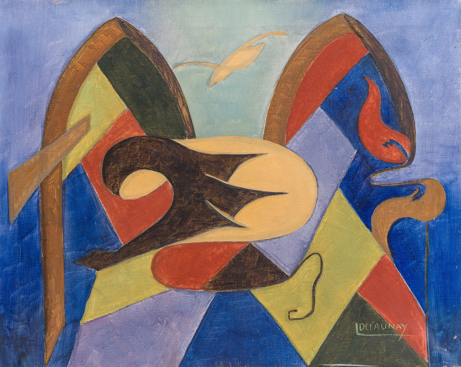 L. Delaunay (20th C.): Abstract composition, oil on canvas (1 of 5)