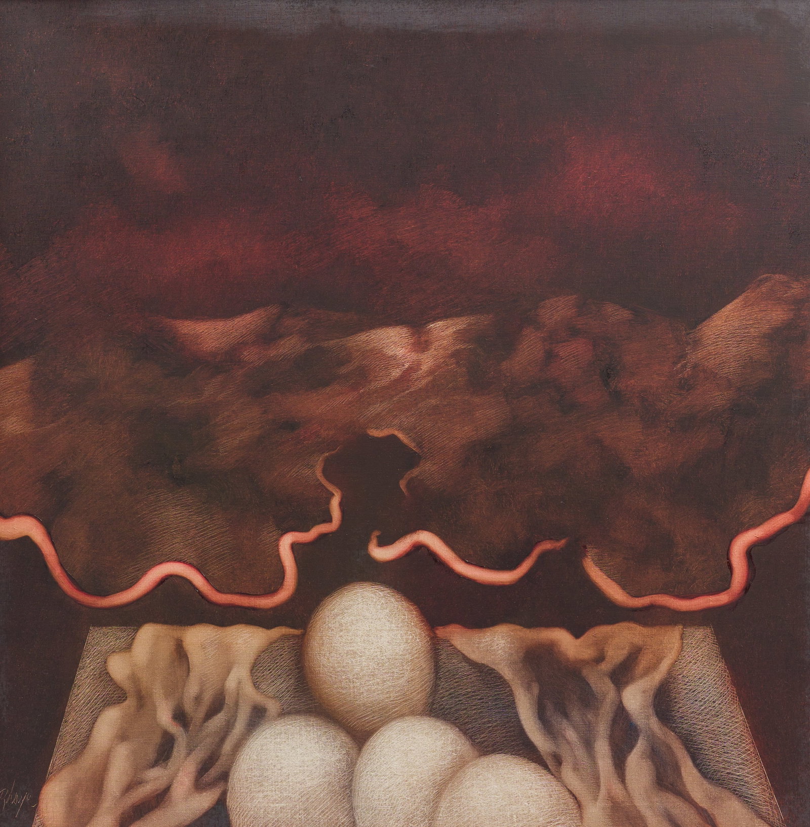 Yves Rhaye (1936-1995): Abstract composition, oil on canvas (1 of 5)