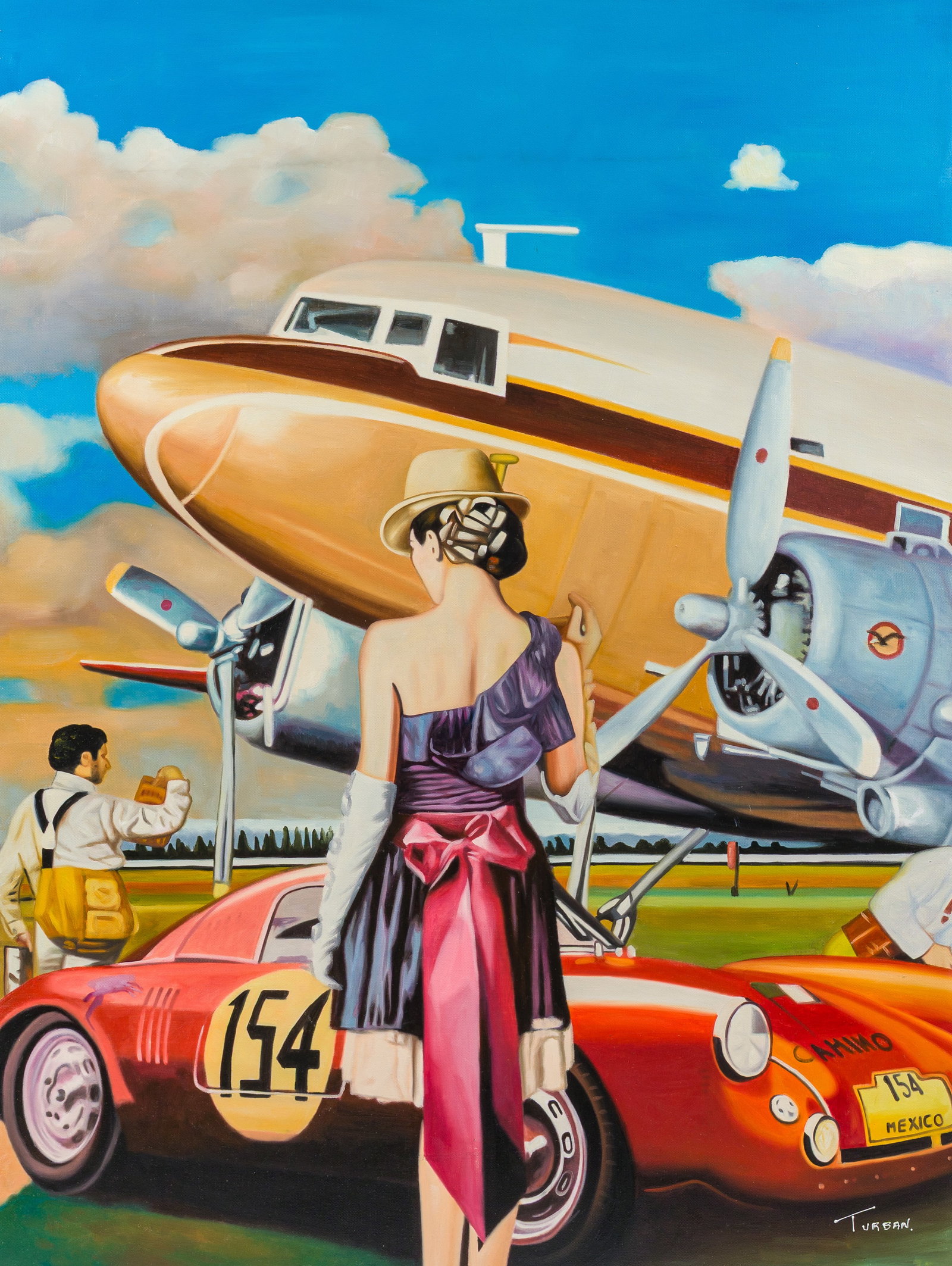 Victor Turban (1936): 'L'elegante au chapeau', oil on canvas (1 of 6)