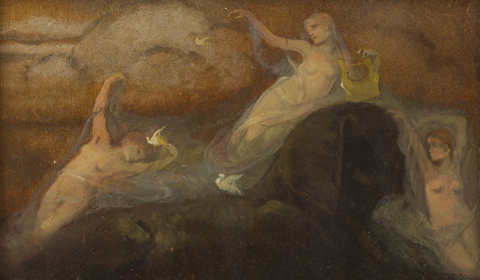 Jan Frans De Boever (1872-1949): 'Chercheuses d'infini', oil on panel, 1930s (1 of 4)