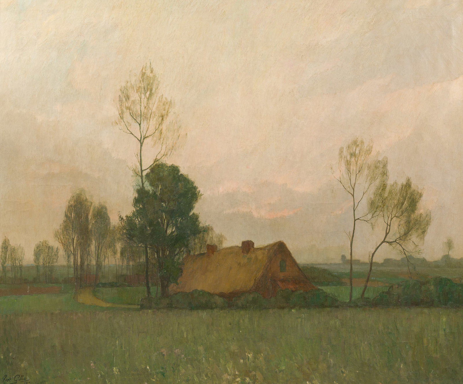 Piet Gillis (1887-1965): Landscape with farmhouse, oil on canvas, dated 1913 (1 of 5)