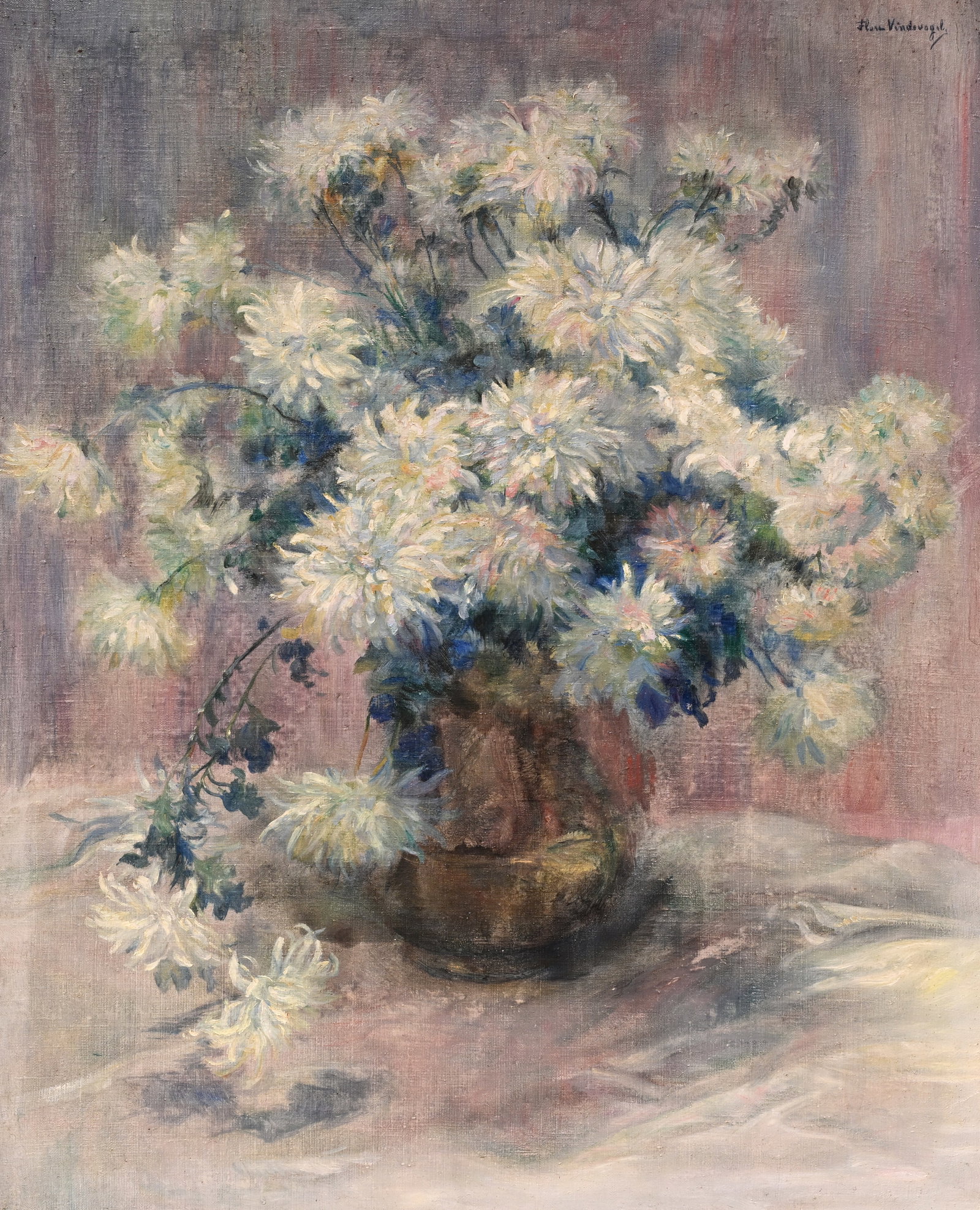 Flore Vindevogel-Geleedts (1866-1938): Still life of flowers, oil on canvas (1 of 6)