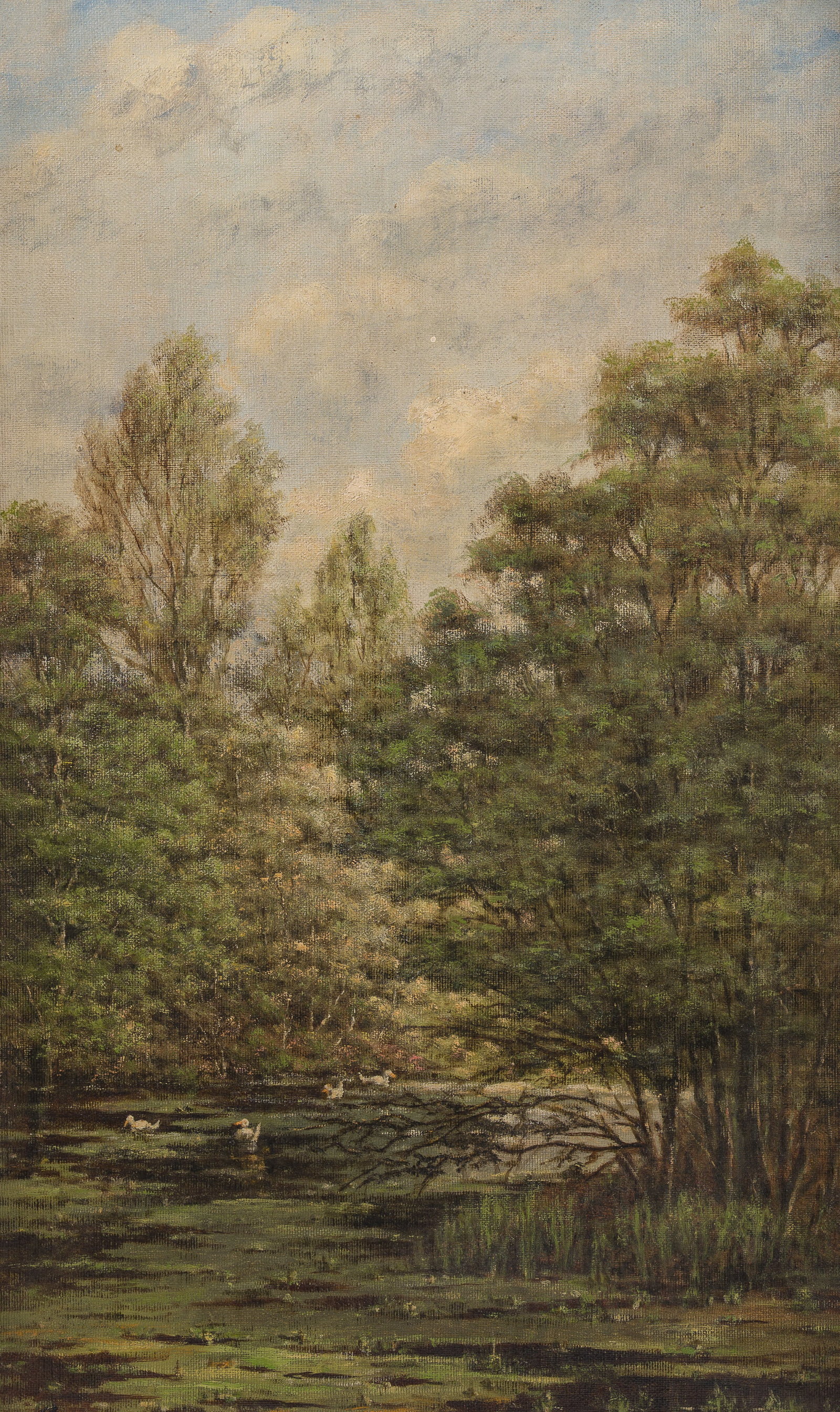 Ernest Rinquet (1876-1943): River landscape with ducks, oil on canvas (1 of 4)