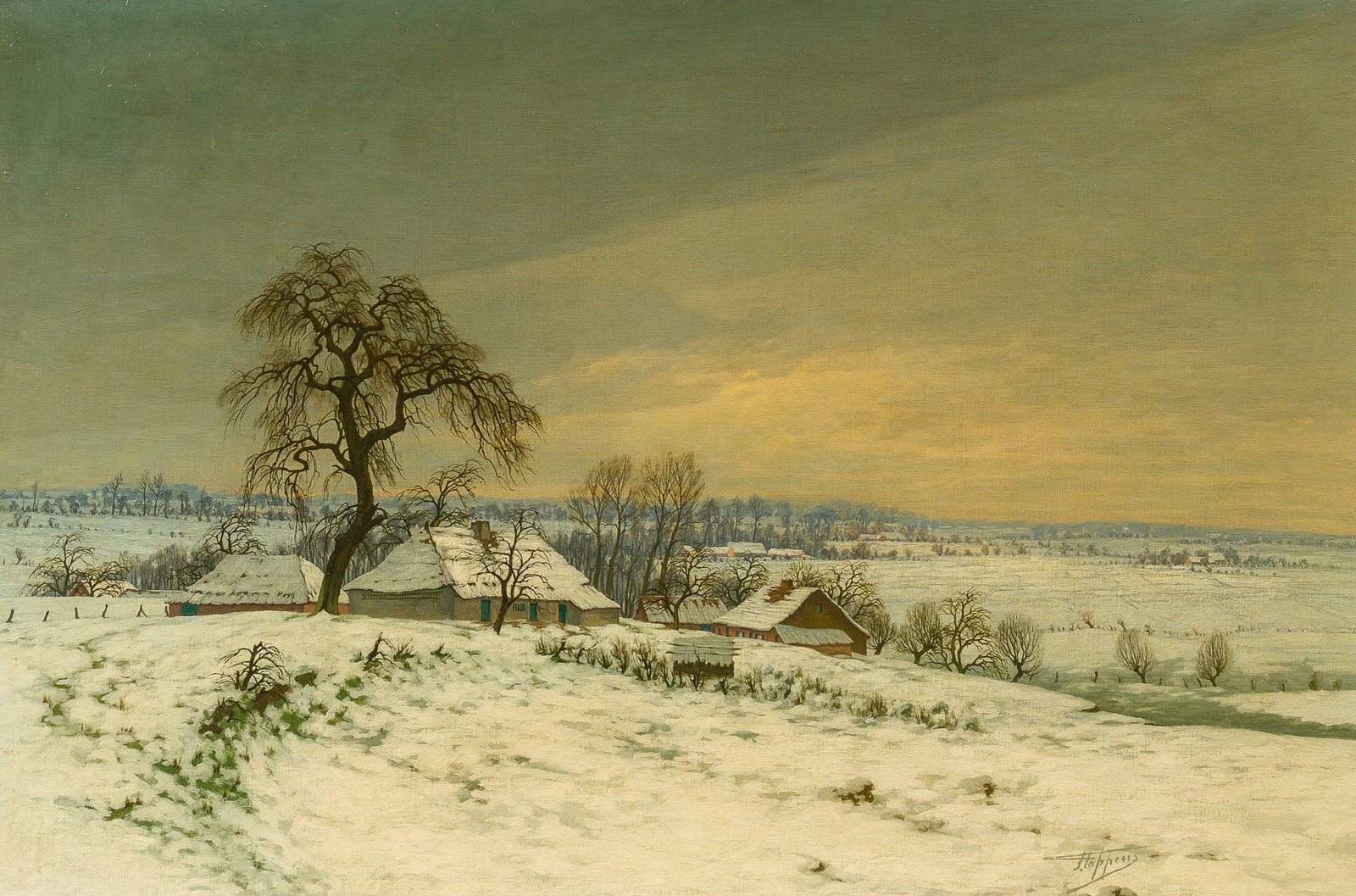 Frans Coppens (1895-1975): Snowy winter landscape, oil on canvas (1 of 5)