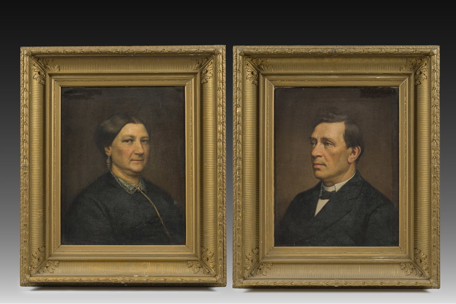 Frans De Wilde (1840-1918): Portrait of a gentleman and a lady, oil on canvas, dated 1873 (1 of 10)