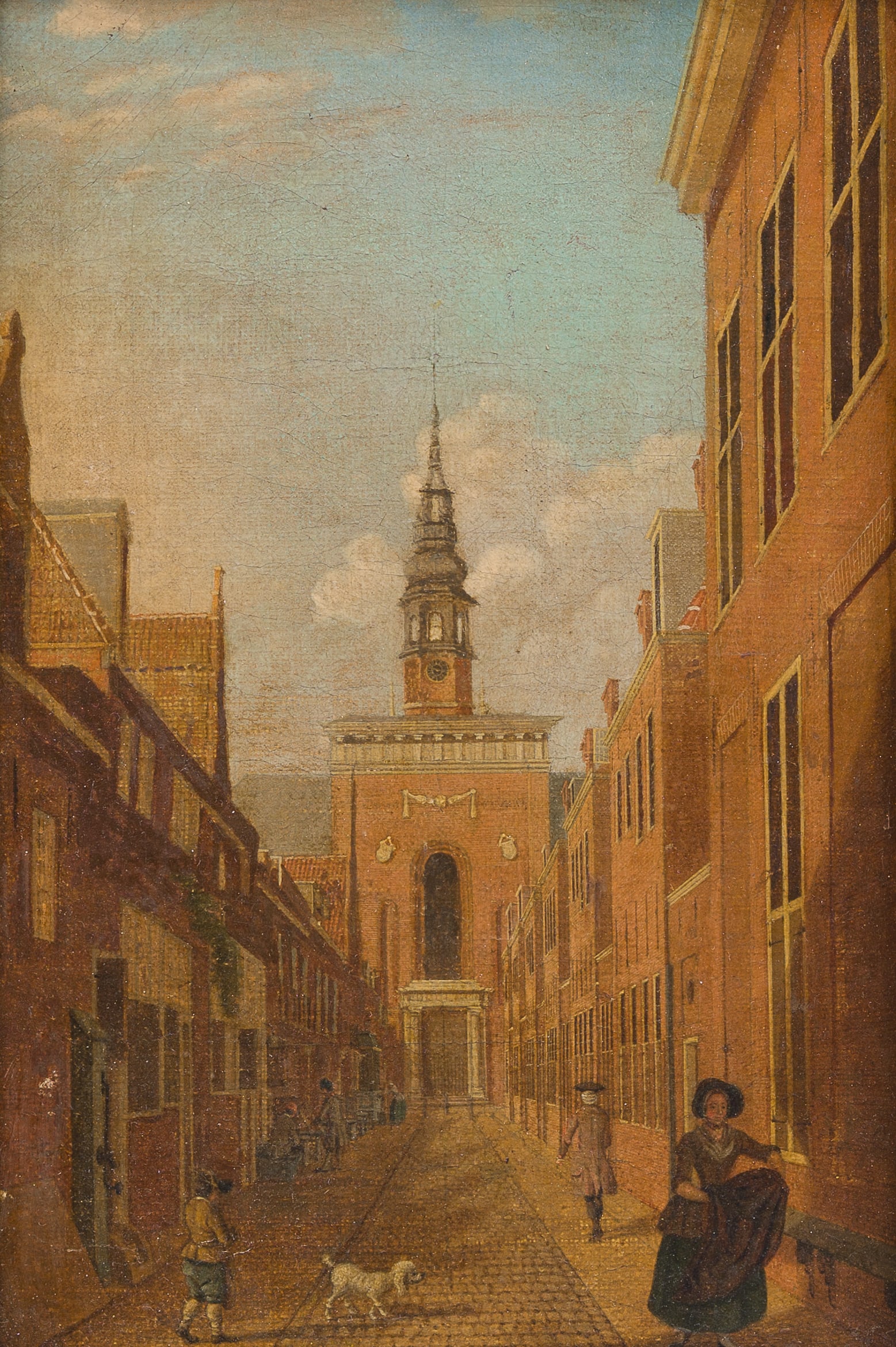 European school: Animated view of the Nieuwe Kerk in Haarlem, oil on canvas, 18th C. (1 of 5)