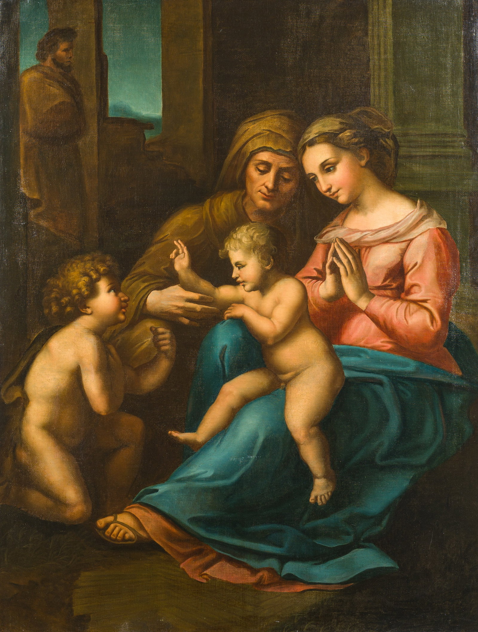 French school, follower of Raphael (1483-1520): Madonna of divine love, oil on canvas, 18th C. (1 of 5)