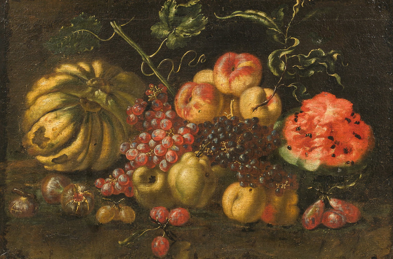 Roman school: Still life with fruits, oil on canvas, late 17th C. (1 of 4)