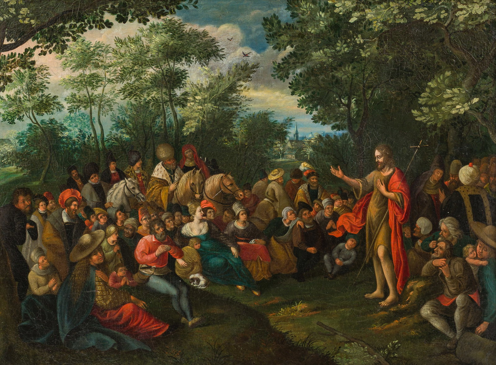 Flemish school, circle of Frans II Francken (1581-1642): The preaching of John the Baptist, oil on (1 of 7)