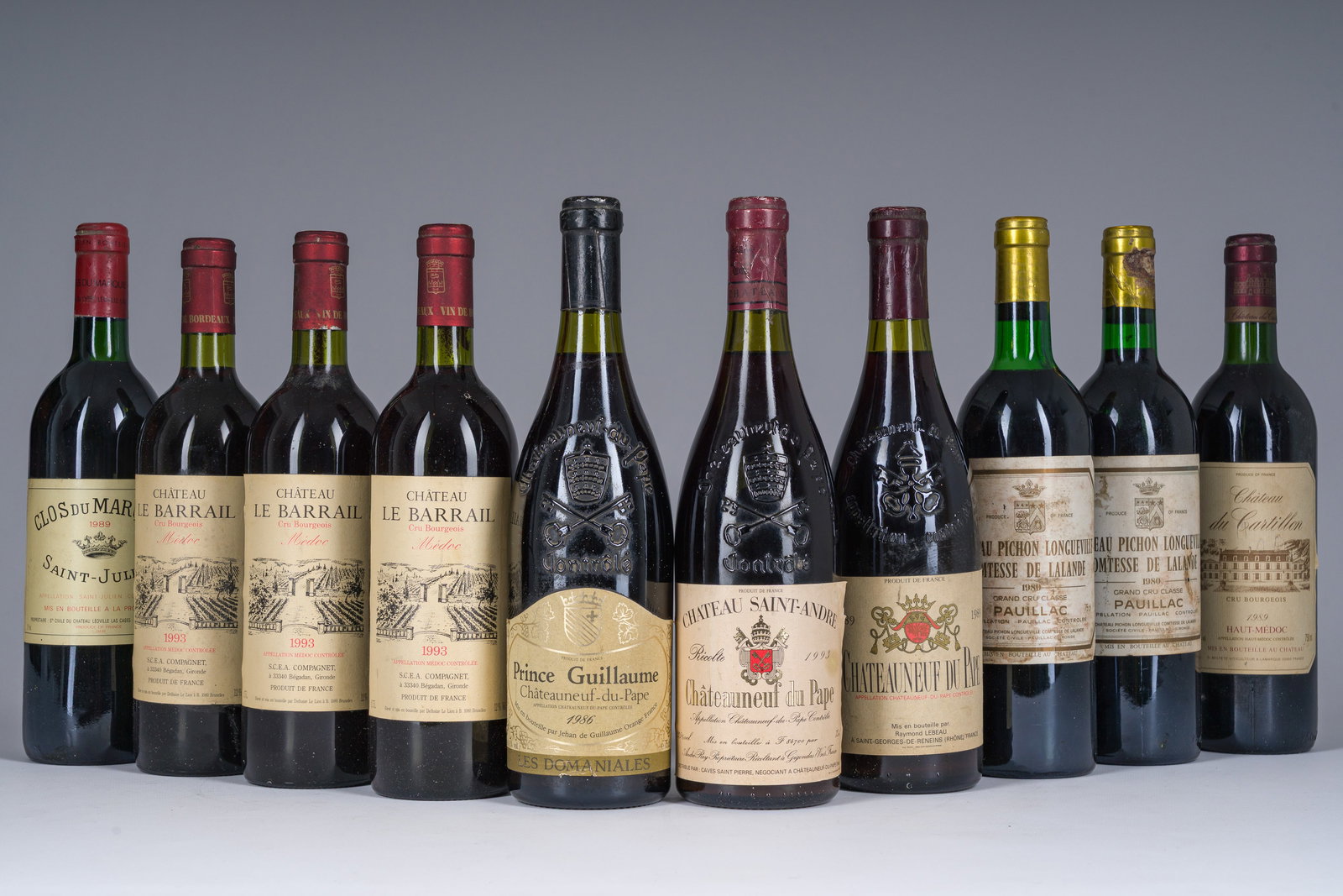 1980-1993 Châteauneuf-du Pape, Château du Cartillon, Château Le Barrail, Château Pichon (1 of 7)