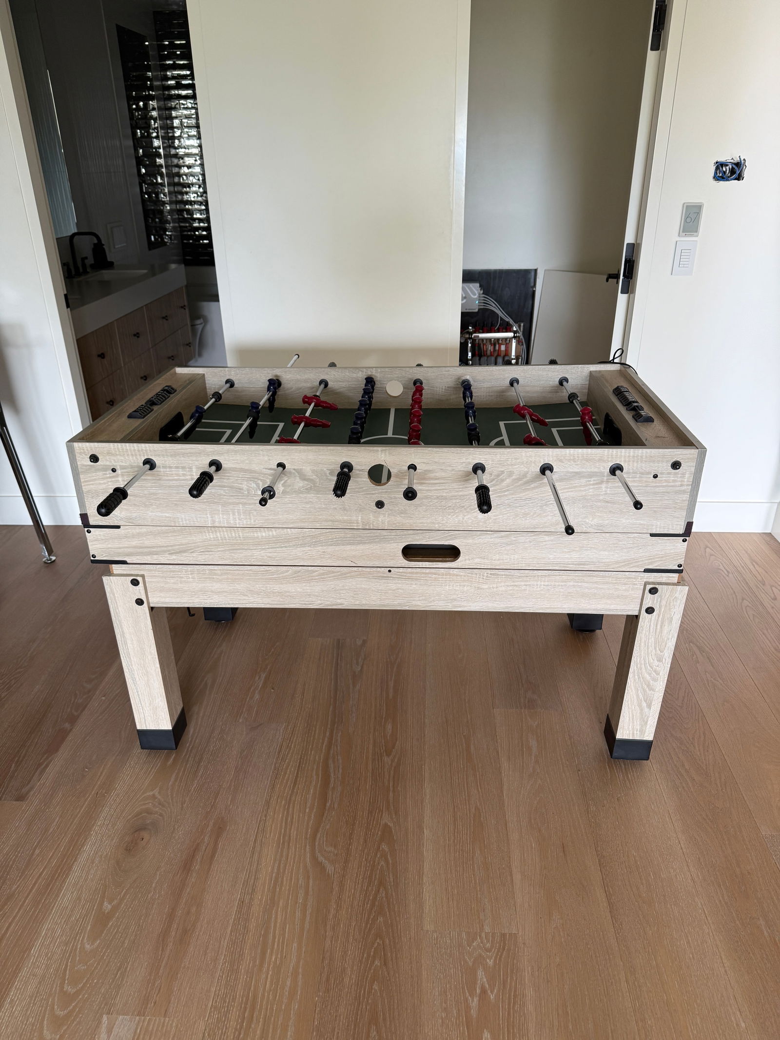 Playcraft Multi-Game Table with Foosball & Billards Light wood Finish (1 of 3)
