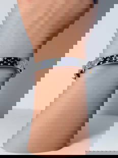 Louis Vuitton Cuff Nanogram Silver Bangle Bracelet 00249: Size S
