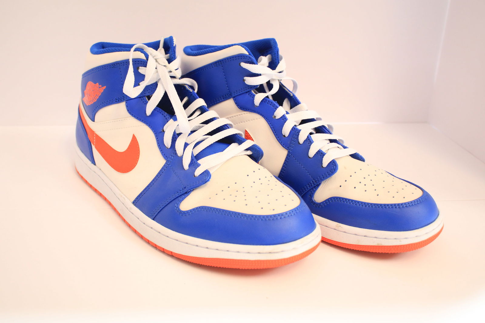 Nike Air Jordan Mid Knicks Wheaties Royal Rush Orange Sneakers Size (1 of 3)