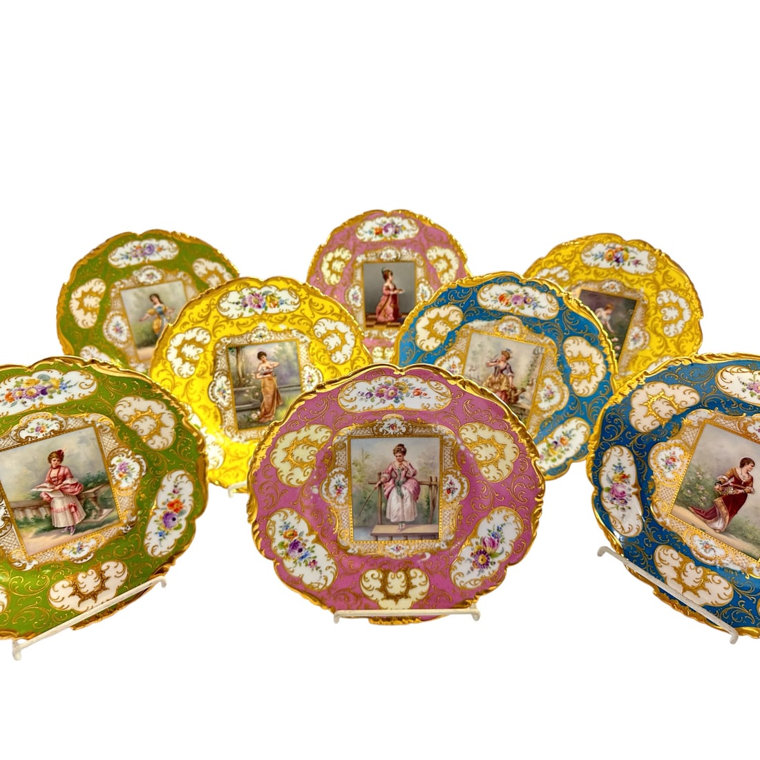 Set of 6 Antique French Sevres Porcelain Portrait plates (1 of 10)