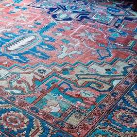 Red, Blue & Pink Patterned Rug