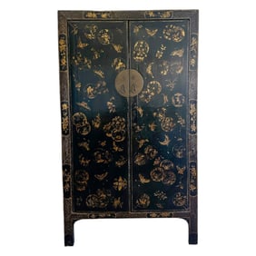 Black Chinoiserie Cabinet – 2 Doors