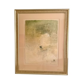 “Boat" Watercolor by Lebadang – Wall Art, 36 x 44 Framed