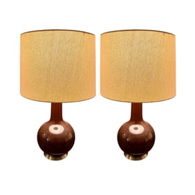 2-Piece Merlot Vase Base Table Lamps