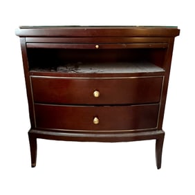 Dark Wood 2-Drawer Nightstand