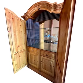 Antique Pine Display Cabinet