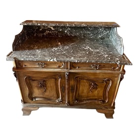 Black Marble Dry Sink Cabinet with Mirror