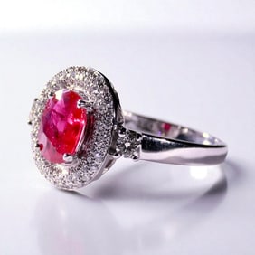 18k White gold 2.03 Ruby Diamond Ring