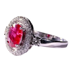 18k White gold 2.03 Ruby Diamond Ring
