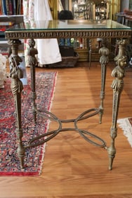 Glass-Top Pedestal Leg Coffee Table