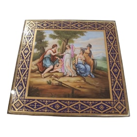 Glass-Top Pedestal Leg Coffee Table